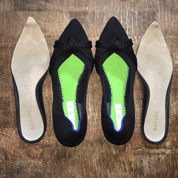 Rothy’s The Knot Point II Ballet Flat Shoe Black Womens 13 Classic Heritage - Picture 9 of 9